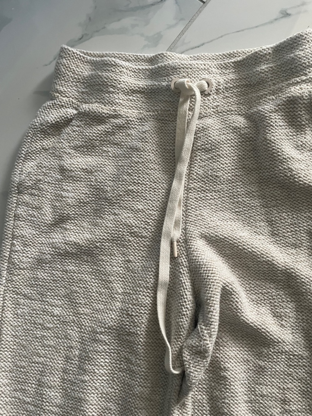 aerie OFFLINE Cream Knit Lounge Joggers Woven Material - Picture 4 of 6